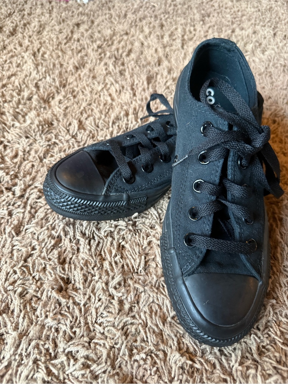 Converse Kids Black Low Top Canvas Sneakers
